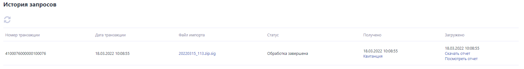 История запросов