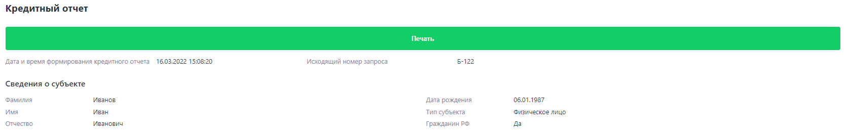 Кредитный отчет